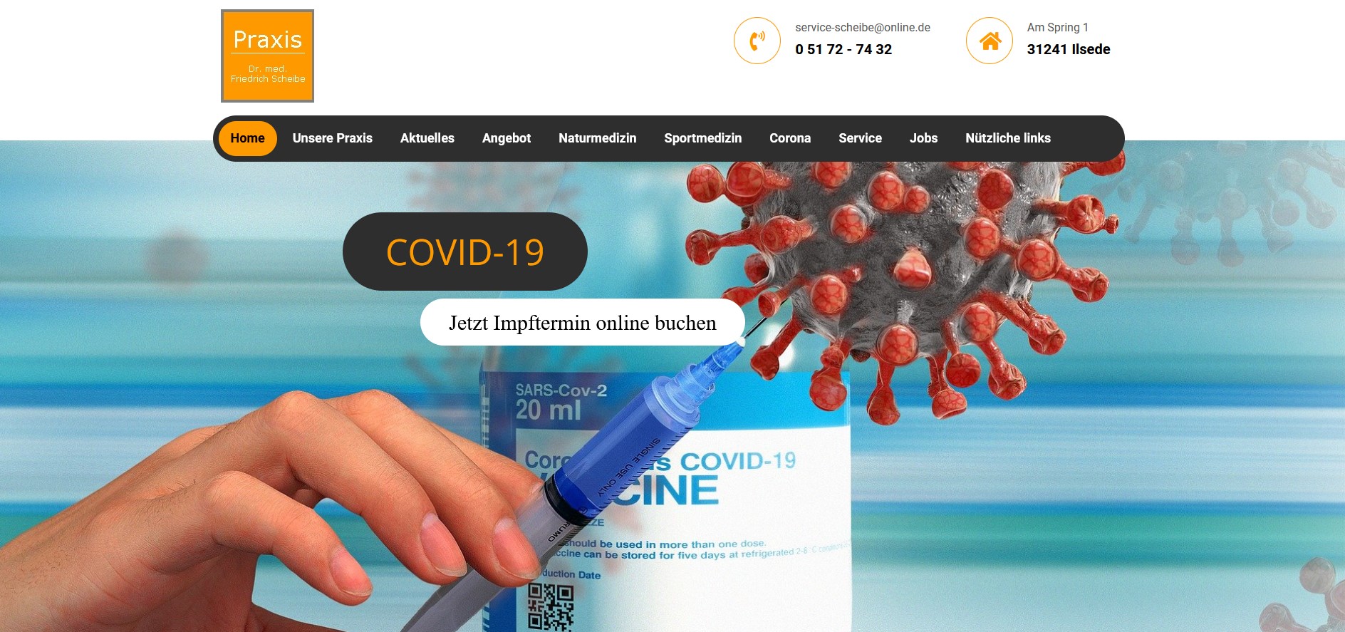 Redesign der Website von Dr. med. Friedrich Scheibe